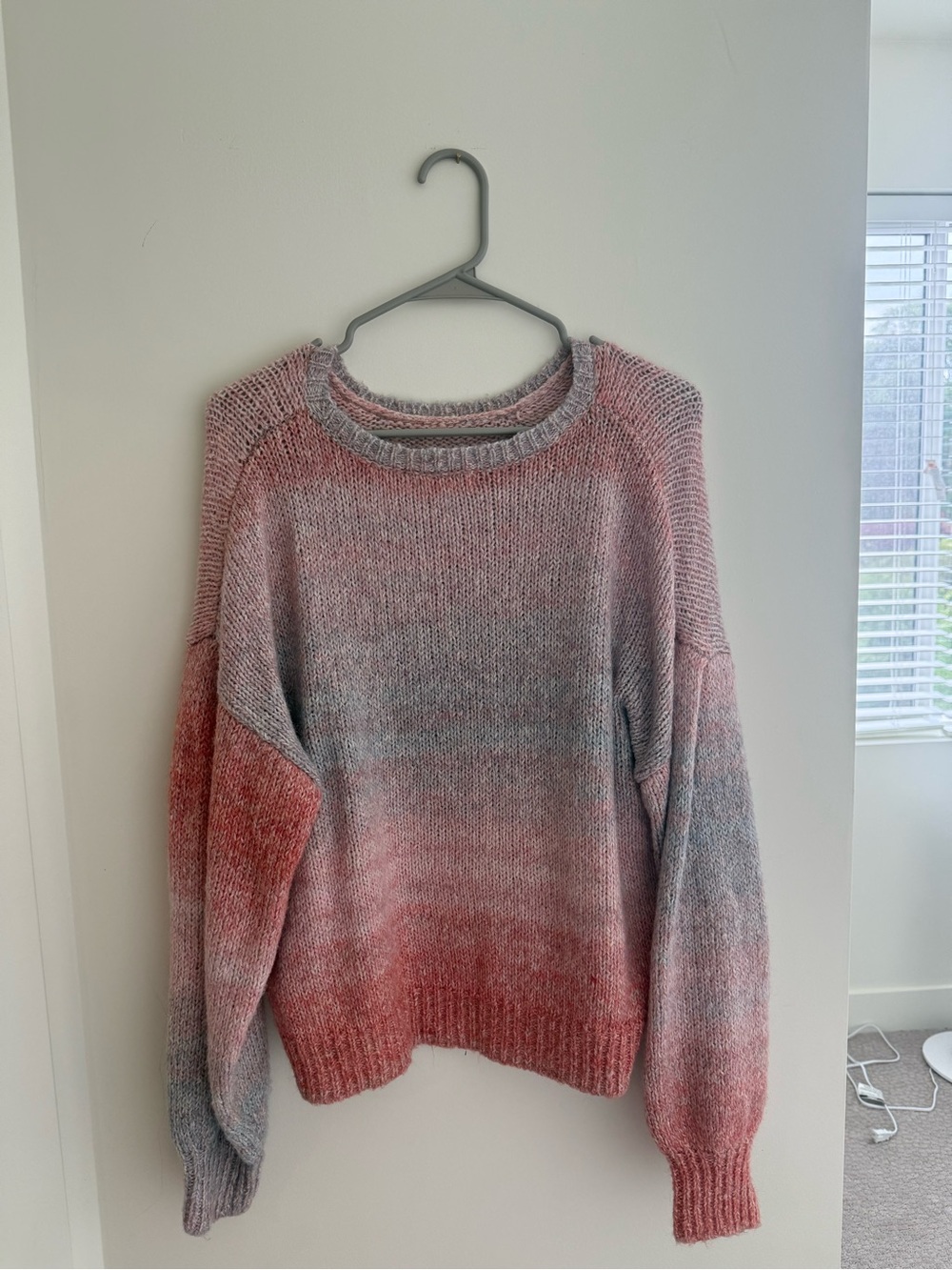Z Supply Ombre Pink and Gray Knit Pullover